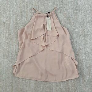 NWT Banana Republic Factory Sleeveless Ruffle Work Blouse Top XS Petite